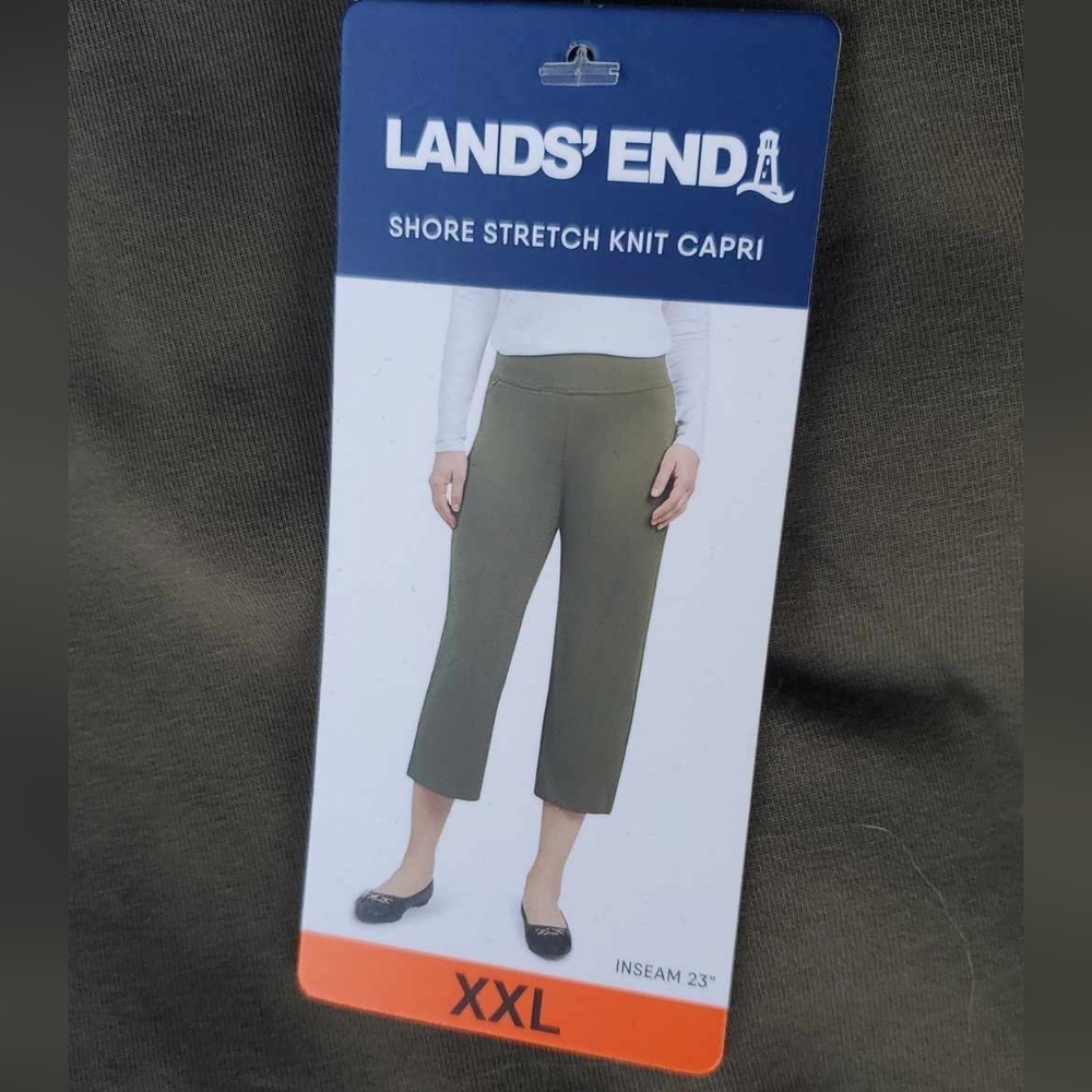 Lands' End Women's Shore Comfort Stretch Knit Carpi Pants Pull On nwt